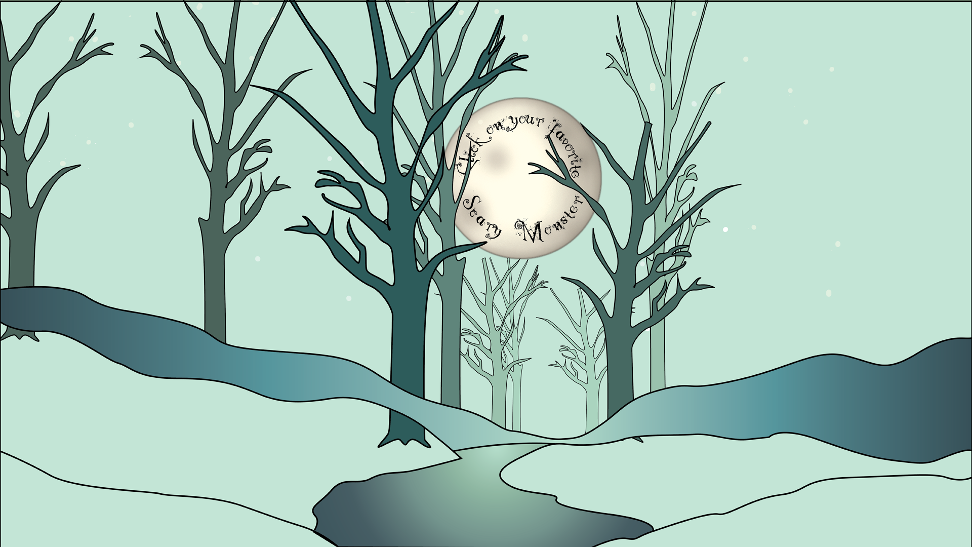 Creepy monster art background scene